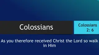 Assurance of Salvation in Colossians 2:6