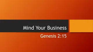Exploring the Concept of Minding Your Business in Genesis 2:15