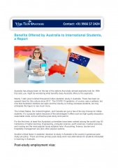Benefits Offered by Australia to International Students, a Report