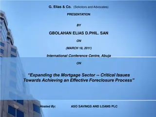 Expanding the Mortgage Sector: Critical Issues and Foreclosure Realities