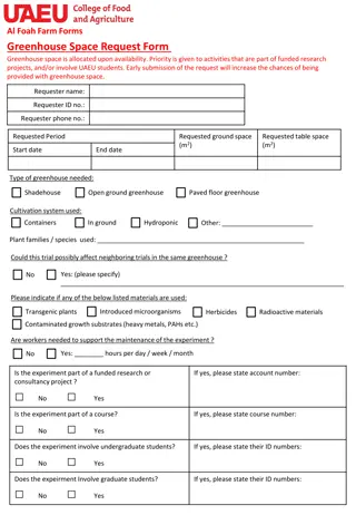 Al.Foah.Farm.Forms - Greenhouse Space Request Form