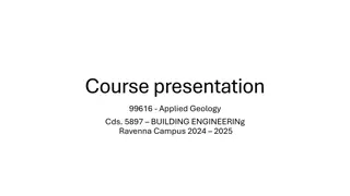Applied Geology Course 2024/2025 for Building Engineering Students