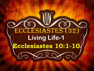 Lessons on Wisdom in Ecclesiastes 10:1-10