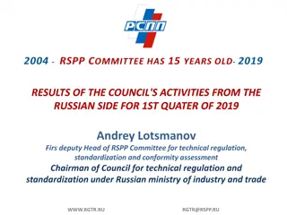Russian Council Activities and Projects in Technical Regulation and Standardization