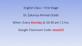 English Class First Stage with Dr. Zakariya Ahmed Oraibi