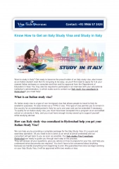 Know How to Get an Italy Study Visa and Study in Italy