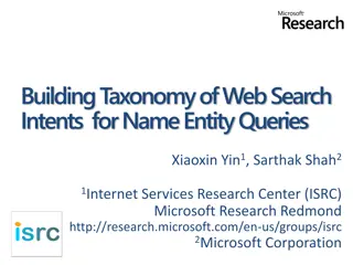 Building Taxonomy of Web Search Intents for Name Entity Queries