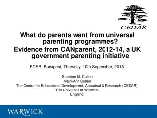 Parents' Needs in Universal Parenting Programs: Insights from CANparent Initiative