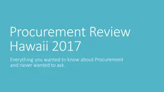 Insight into Procurement Strategies and Bidding Process in Hawaii 2017
