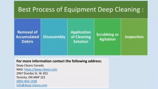 Equipment Deep Cleaning