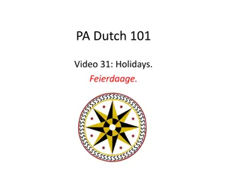 Pennsylvania Dutch Holiday Celebrations and Traditions