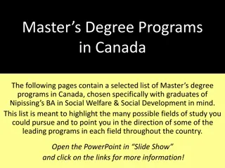 Explore Master's Degree Programs in Canada for Social Welfare Graduates