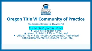 Oregon Title VI Community of Practice - October 16 Event Details