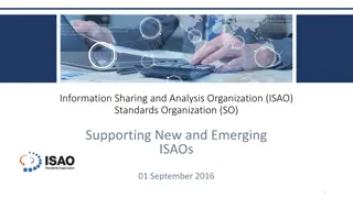 Supporting New and Emerging ISAOs through Standards Organization