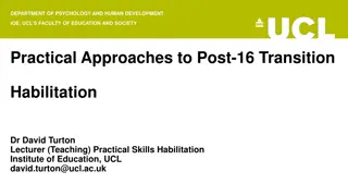 Practical Approaches to Post-16 Transition and Habilitation in Education