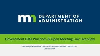 Government Data Practices and Open Meeting Laws