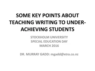 Effective Teaching Strategies for Underachieving Students in Writing