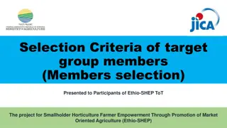 Selection Criteria for Ethio-SHEP ToT Project Participants