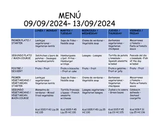 Vegetarian and Traditional Menu Options for September 2024
