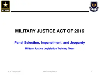 Military Justice Legislation Training Overview