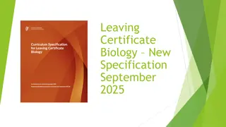 New Leaving Certificate Biology Specification Overview