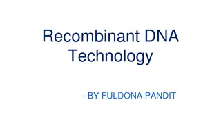 Recombinant DNA Technology: Techniques and Tools