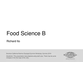 Food Science B Summer Workshop Overview