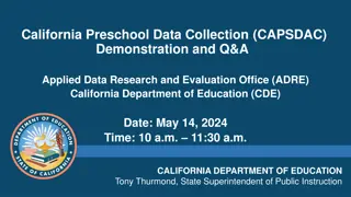 California Preschool Data Collection Demonstration and Q&A - May 14, 2024