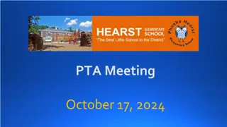 Hearst Elementary PTA Meeting and Event Updates