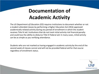 Academic Activity Requirements for Title IV Federal Aid