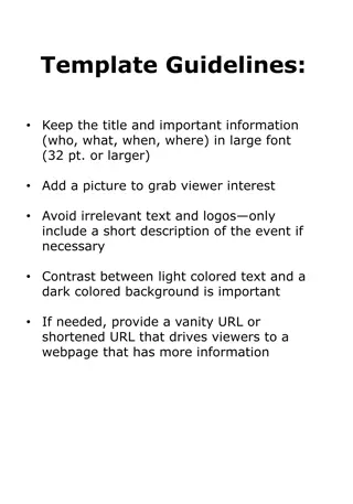Event Promotion and Design Guidelines