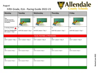 Grade Level ELA Pacing Guide 2022-23 with Curriculum Schedule