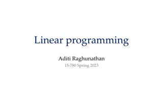 Linear Programming and Optimization Techniques