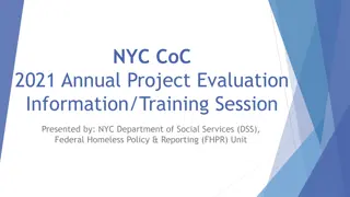 NYC CoC 2021 Annual Project Evaluation Information & Training