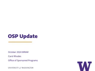 OSP Update and Backlog Reduction Plan Overview