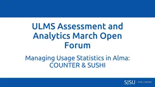 Managing Usage Statistics in Alma: COUNTER & SUSHI Overview