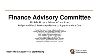 Finance Advisory Committee 2023-24 Budget Recommendations