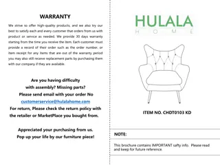 Maintain Quality Furniture: Warranty, Parts List, Assembly Instructions