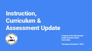 Winchendon Public Schools 2023 Updates: Curriculum, Assessment, and Accountability