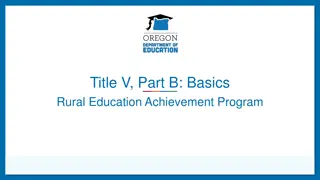 Basics of Rural Education Achievement Program in Oregon