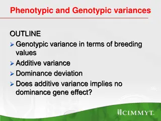 Genotypic and Phenotypic Variances in Genetic Studies