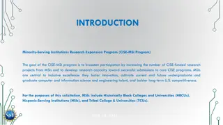 CISE-MSI Program: Research Expansion for Minority-Serving Institutions
