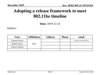 Meeting IEEE 802.11be Timeline: Adopting Release Framework