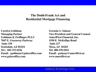 Residential Mortgage Financing under the Dodd-Frank Act