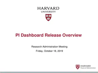 Dashboard Release Overview Research Administration Meeting