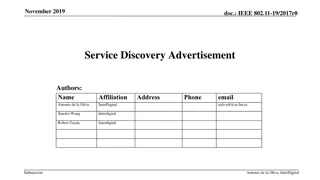 IEEE 802.11-19/2017r0 Service Discovery in Network Mechanisms