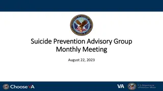 August 22, 2023 Suicide Prevention Advisory Group Meeting Agenda & Updates