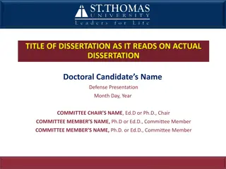 Doctoral Dissertation Defense Presentation Guide