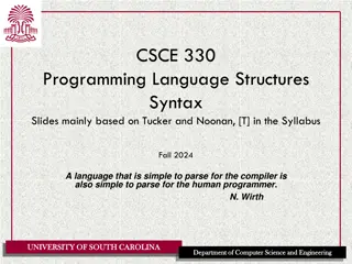 Programming Language Syntax: Levels, Grammars, and More