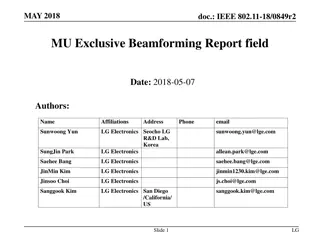 IEEE 802.11-18/0849r2 MU Exclusive Beamforming Report May 2018